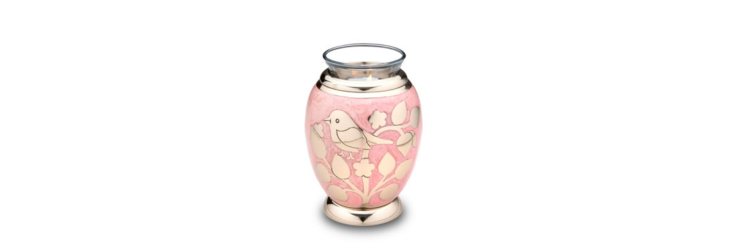 candle cremation urn pink