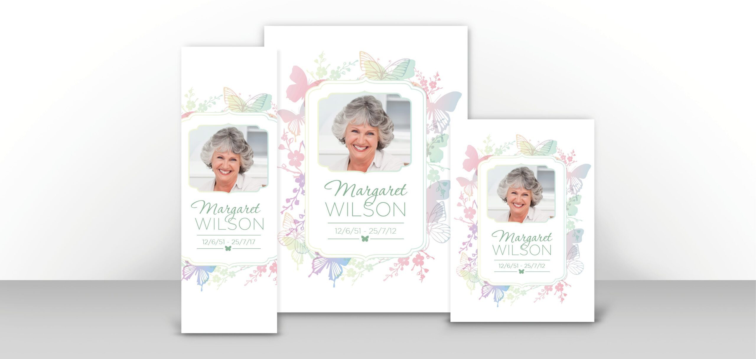 butterflies and birds memorial stationery