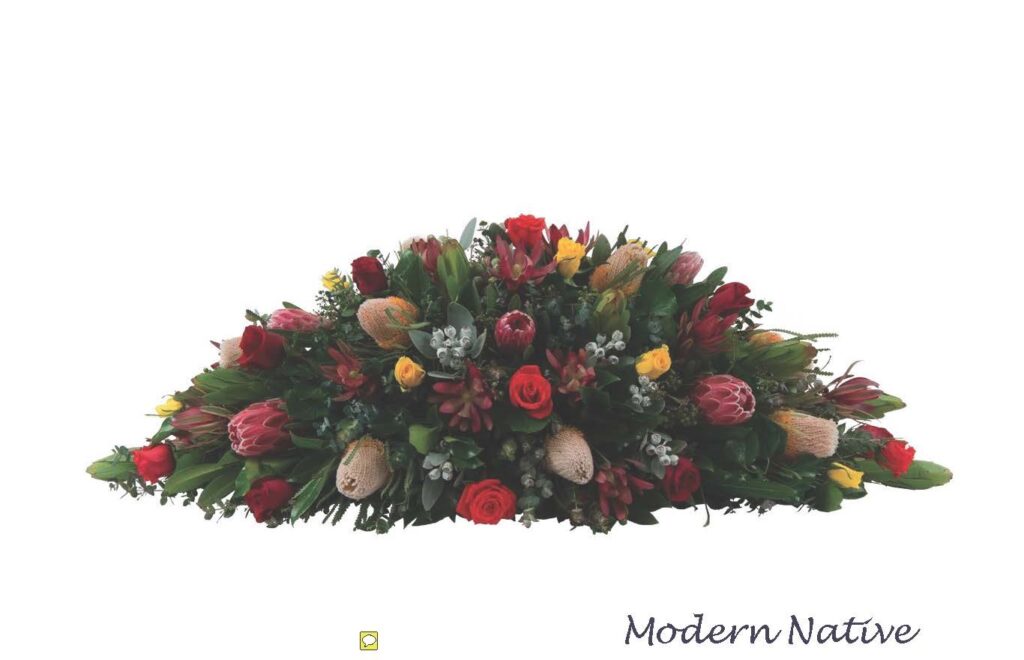 Modern Native funeral flowers