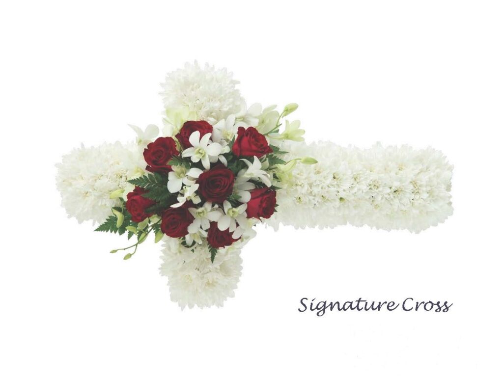 Signature Cross funeral flowers