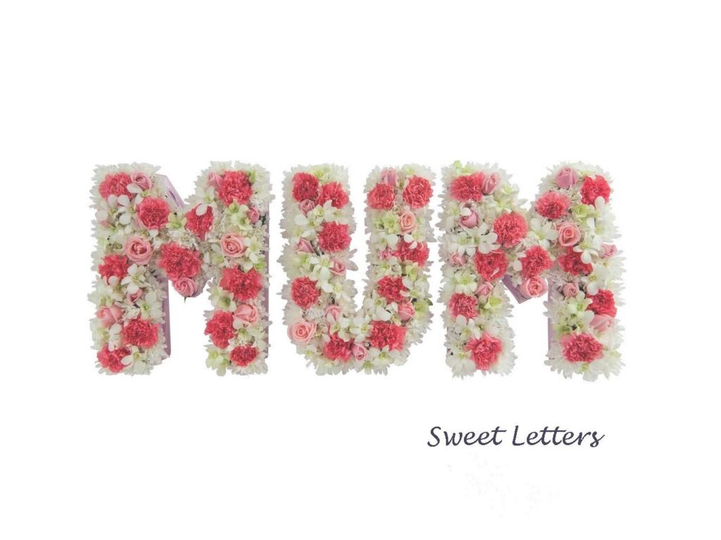 Sweet Letters funeral flowers