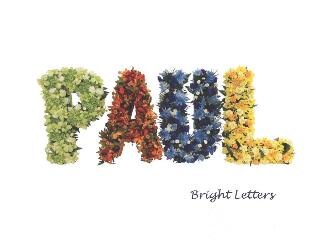 Bright Letters funeral flowers